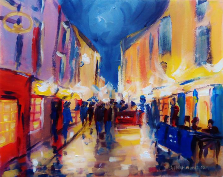 Painting titled "Galway Quay St. Sof…" by Bill O'Brien, Original Artwork, Acrylic