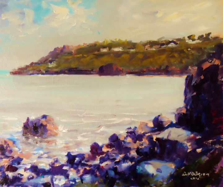 Painting titled "Balscadden Rocks Ho…" by Bill O'Brien, Original Artwork, Oil