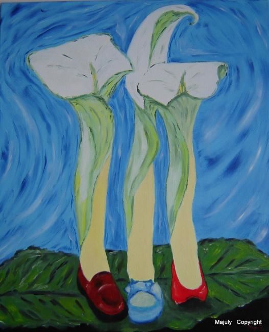Painting titled "Trois pointures pou…" by Majuly, Original Artwork