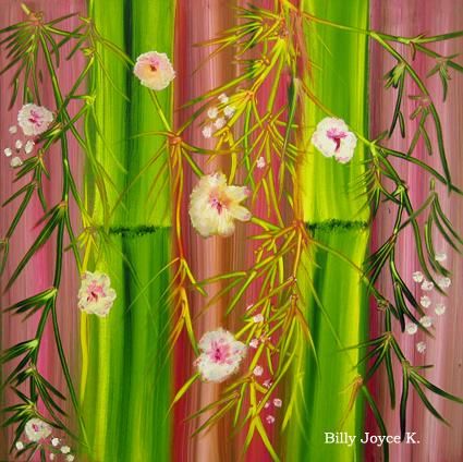 Картина под названием "Asiatic flower" - Billy Joyce Kiddo, Подлинное произведение искусства, Масло