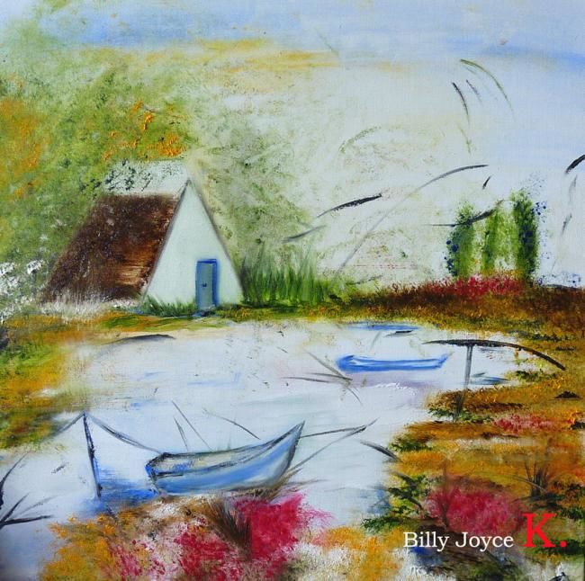 Картина под названием "Peaceful" - Billy Joyce Kiddo, Подлинное произведение искусства, Масло