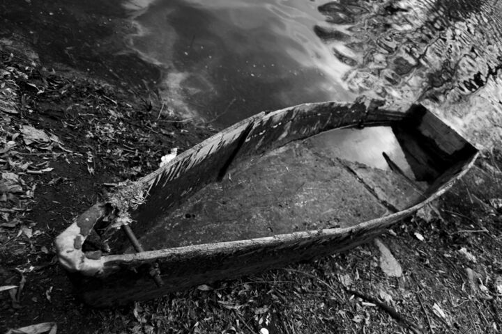 Photography titled "A boat" by Andrii Bilonozhko, Original Artwork, Digital Photography