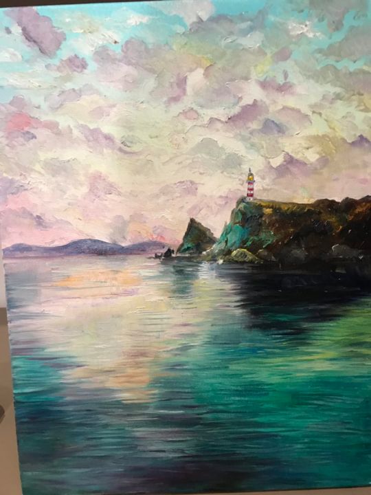 Картина под названием "маяк" - Лилия Билык, Подлинное произведение искусства, Масло