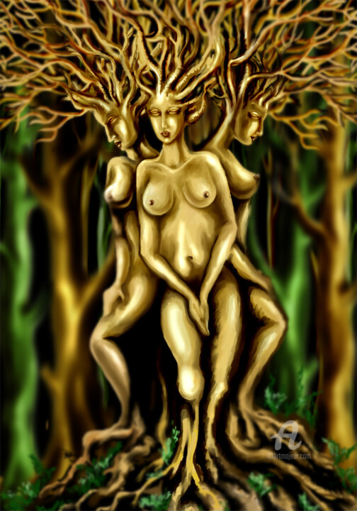 Digital Arts titled "Tree sisters" by Bimby, Original Artwork
