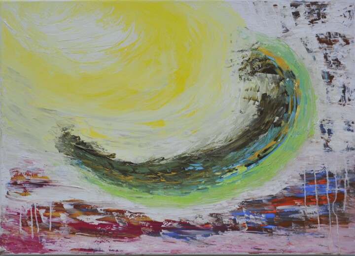 제목이 "Sonne"인 미술작품 Bina Sommer로, 원작, 기름 나무 들것 프레임에 장착됨