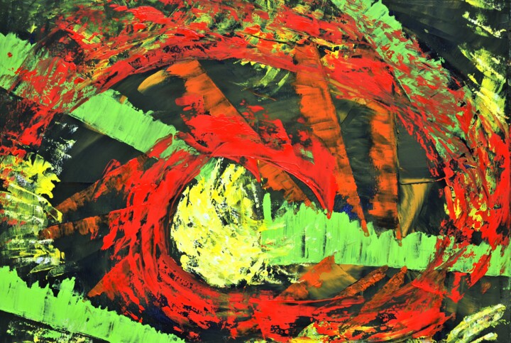 Картина под названием "Wirbelwind" - Bina Sommer, Подлинное произведение искусства, Масло Установлен на Деревянная рама для…