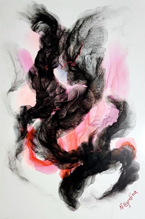 Картина под названием "War" - Наталья Бырдина, Подлинное произведение искусства, Чернила