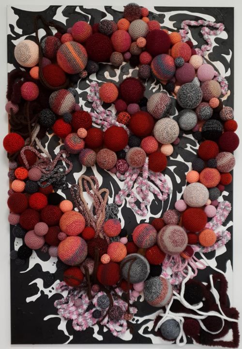 Collages titulada "Active passivity" por Natalia Byrdina, Obra de arte original, Acrílico Montado en Bastidor de camilla de…