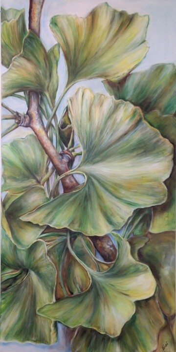 Pintura titulada "Ginkgo" por Birgit Deuschle (BIGUI), Obra de arte original, Acrílico Montado en Bastidor de camilla de mad…