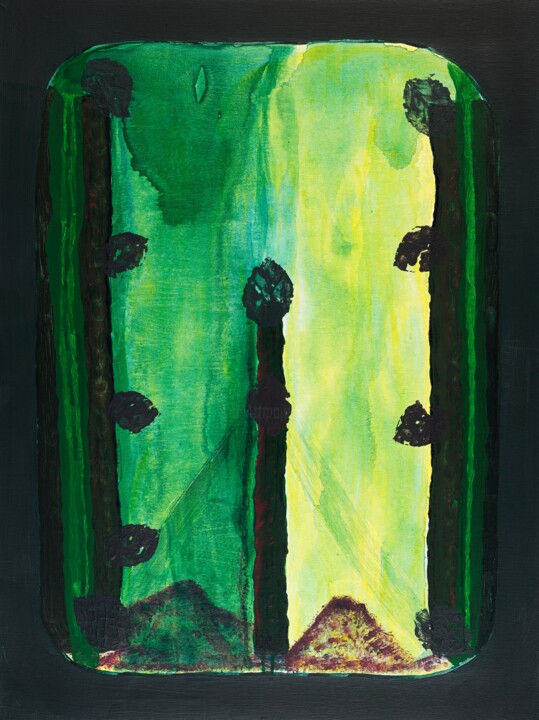 Malerei mit dem Titel "Rotbuche" von Birgit Wollersheim, Original-Kunstwerk, Acryl