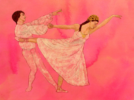 Painting titled "Danse avec les menh…" by Birthe Bo Sakurai, Original Artwork, Oil