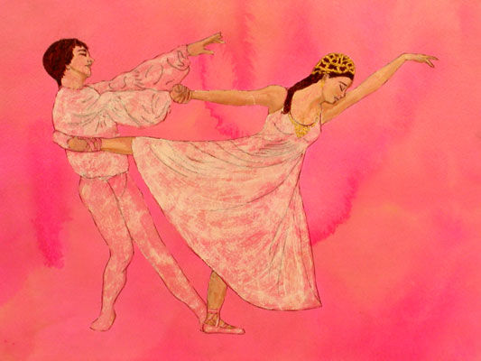Painting titled "Danse avec les menh…" by Birthe Bo Sakurai, Original Art, Oil