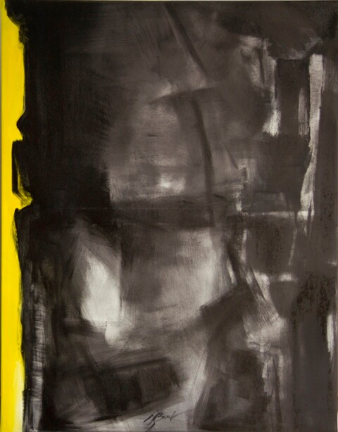 Painting titled "Crazy yellow 4" by Birute Nomeda Stankuniene, Original Artwork, Oil