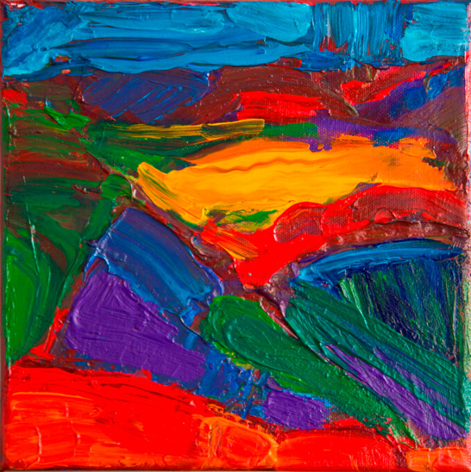 Painting titled "Color Composition" by Birute Nomeda Stankuniene, Original Artwork, Acrylic