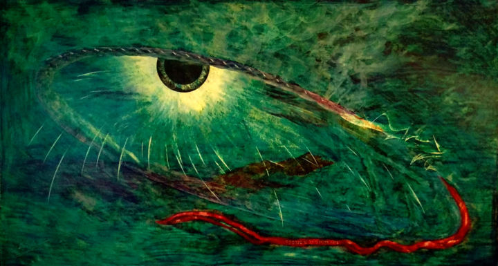 「mesa verde」というタイトルの絵画 Helmut Bischofによって, オリジナルのアートワーク, ワックス