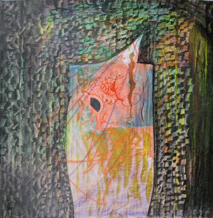 Painting titled "Cherubim with one e…" by Helmut Bischof, Original Artwork, Wax