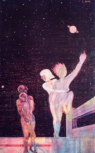 Pintura intitulada "Saturn" por Helmut Bischof, Obras de arte originais, Outro