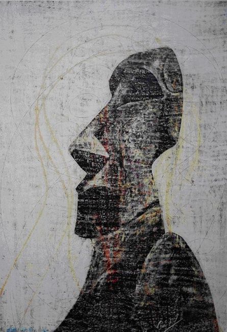 Картина под названием "Figur der Osterinse…" - Helmut Bischof, Подлинное произведение искусства, Другой