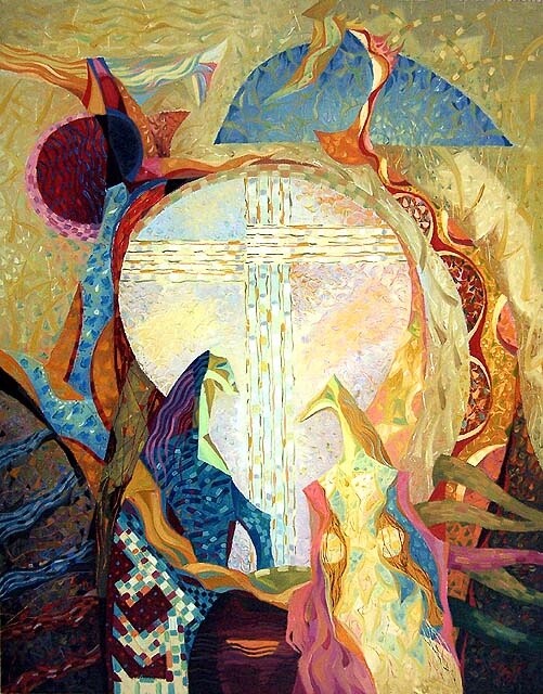 Painting titled "Dialogue" by Biser Panayotov, Original Artwork, Oil
