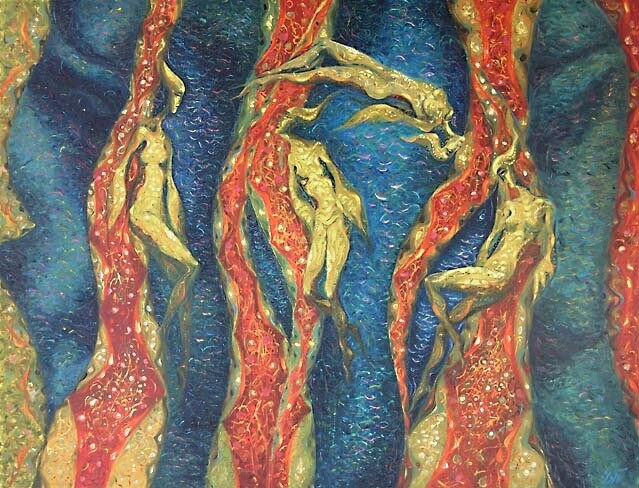 Painting titled "Presence 2" by Biser Panayotov, Original Artwork, Oil