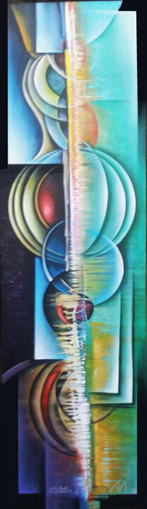 Painting titled "La roue des couleurs" by Bitho Faustin, Original Art, Acrylic