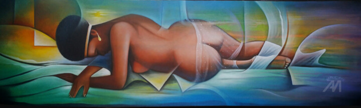 Painting titled "insatissefaction" by Bitho Faustin, Original Art, Acrylic