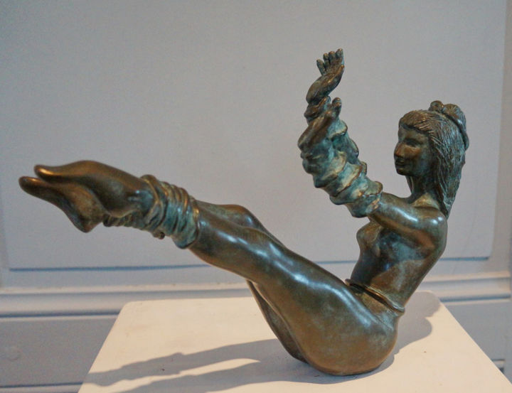Sculptuur getiteld "Danseuse" door Bivan, Origineel Kunstwerk, Bronzen