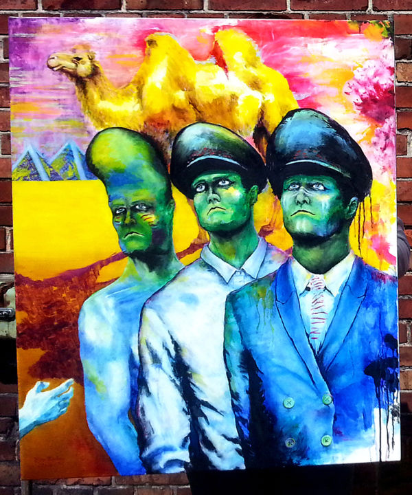 Painting titled "Pilots" by Björn Moss Bjerling, Original Artwork, Oil