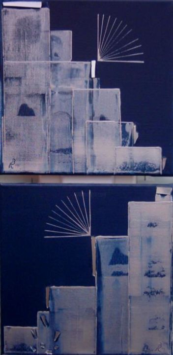 Malerei mit dem Titel "Eisregen1.jpg" von Bk-Design-Acrylbilder, Original-Kunstwerk, Öl