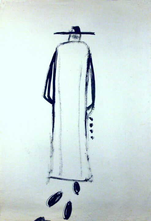 Drawing titled "Padre" by Blago Simeonov, Original Artwork, Ink