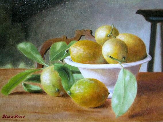 Pintura intitulada "Citrons de Menton" por Blaise Devissi, Obras de arte originais