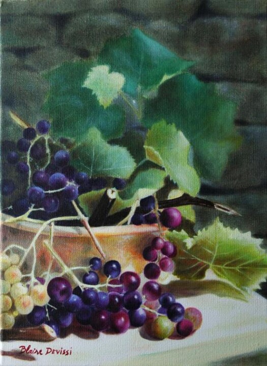 Pintura intitulada "Vigne de Peille" por Blaise Devissi, Obras de arte originais