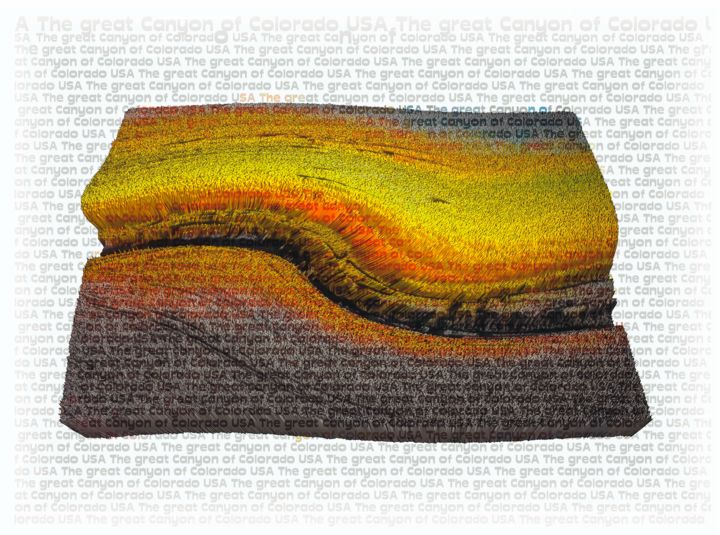 Digitale Kunst getiteld "LE GRAND CANYON DU…" door Blaise Lavenex, Origineel Kunstwerk, 3D-modellering