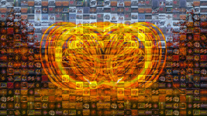 Digital Arts titled "MOSAIQUE DE FLAMMES" by Blaise Lavenex, Original Artwork