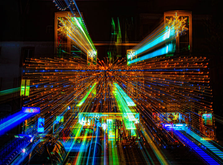 Photography titled "LES ETOILES DOUBLES…" by Blaise Lavenex, Original Artwork, Light Painting