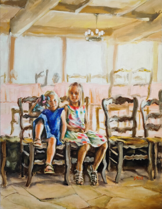 Painting titled "Les filles" by Blanche Bérat, Original Artwork, Oil