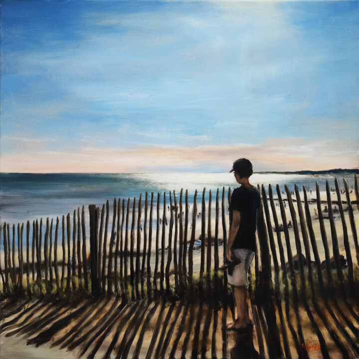 Painting titled "La Tranche sur Mer" by Blanche Bérat, Original Artwork, Oil