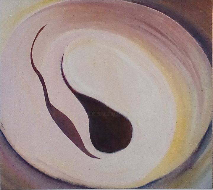Painting titled "Abstraction" by Sylvie Guinand (Blanche G.), Original Artwork, Acrylic