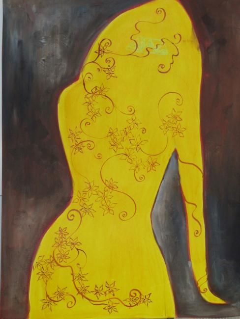 绘画 标题为“Silhouette 3” 由Sylvie Guinand (Blanche G.), 原创艺术品, 丙烯