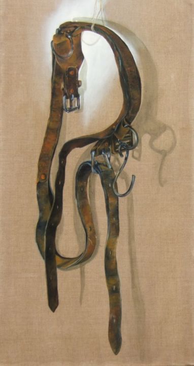 Peinture intitulée "Licol" par Patricia Blanchet-Olivier, Œuvre d'art originale, Huile