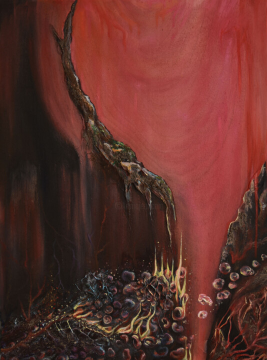 Peinture intitulée "Déluge interne 1" par Blandine Granier, Œuvre d'art originale, Huile