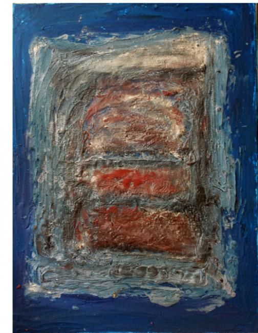 Pintura titulada "la pierre rouge" por Blandine Martin, Obra de arte original