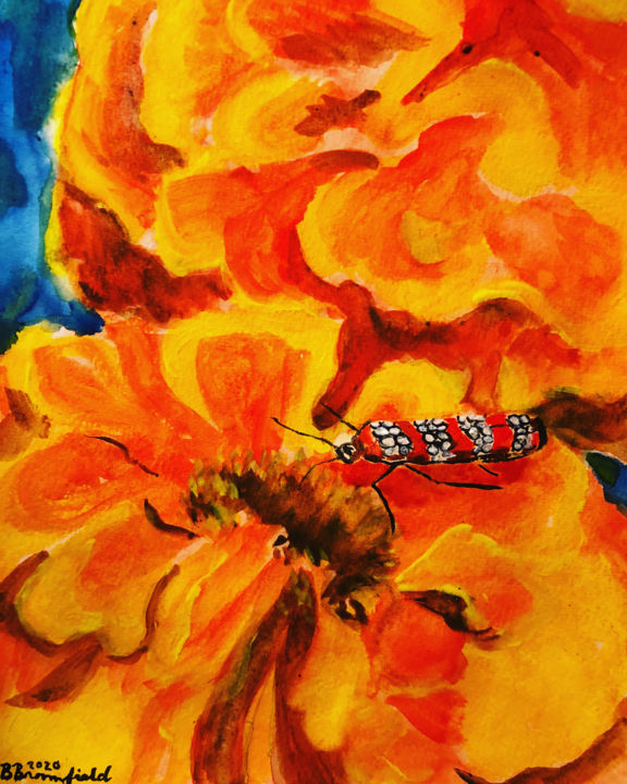 Painting titled "Ailanthus Webworm M…" by Blandine Broomfield, Original Art, Watercolor