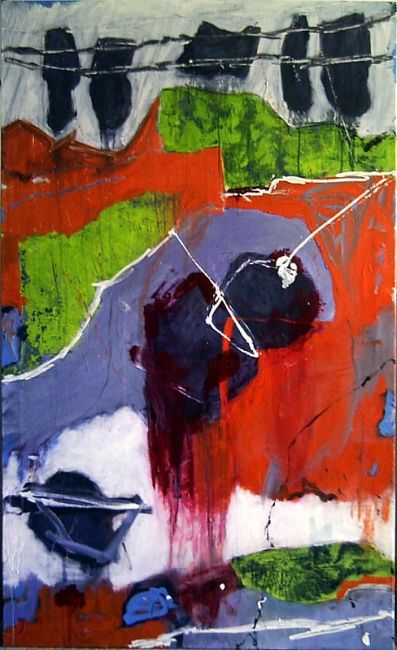 Peinture intitulée "le milieu de nulle…" par Aquino Blan, Œuvre d'art originale