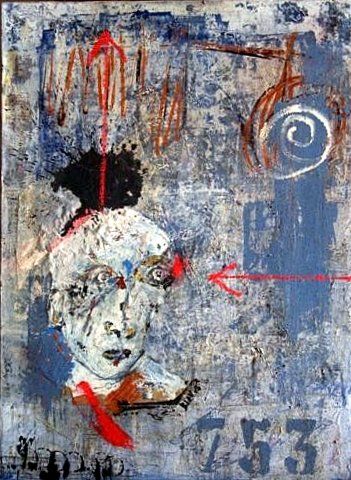 Pittura intitolato "le regard" da Aquino Blan, Opera d'arte originale