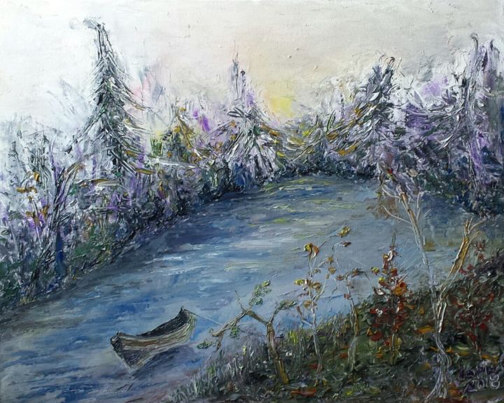 Painting titled "Solitude" by Laris, Original Art, Oil