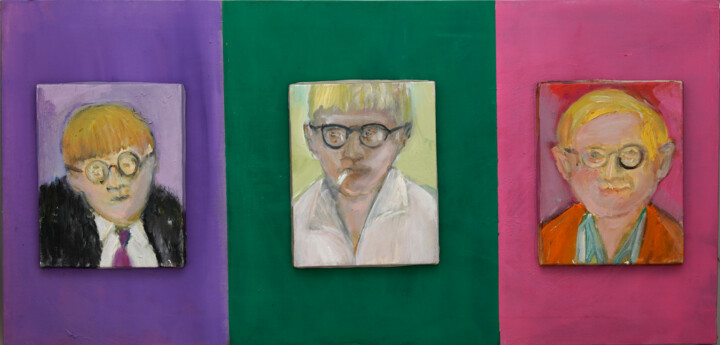 Malerei mit dem Titel "Hockneymanía" von Blas Parra, Original-Kunstwerk, Acryl