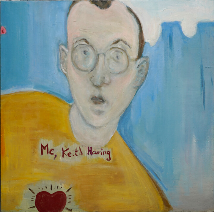 Painting titled "Me, Keith Haring" by Blas Parra, Original Artwork, Acrylic