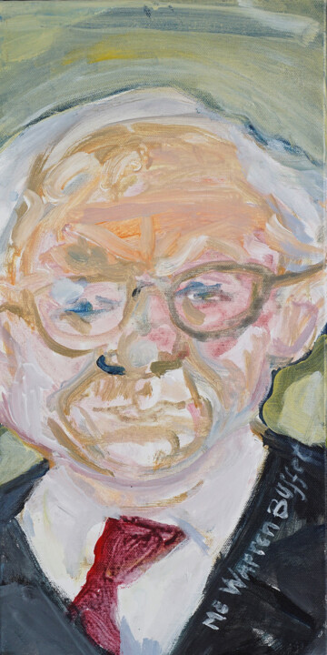 Malerei mit dem Titel "Me, Warren Buffet" von Blas Parra, Original-Kunstwerk, Acryl