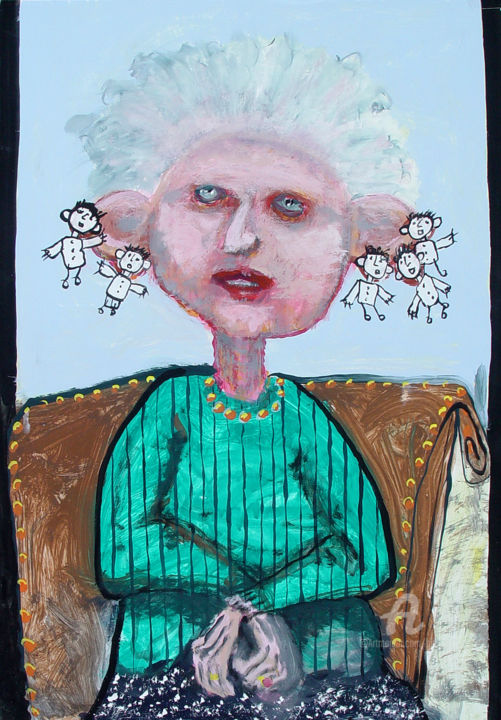 Painting titled "MUE - MIE" by Bruno Laxague, Original Artwork, Gouache